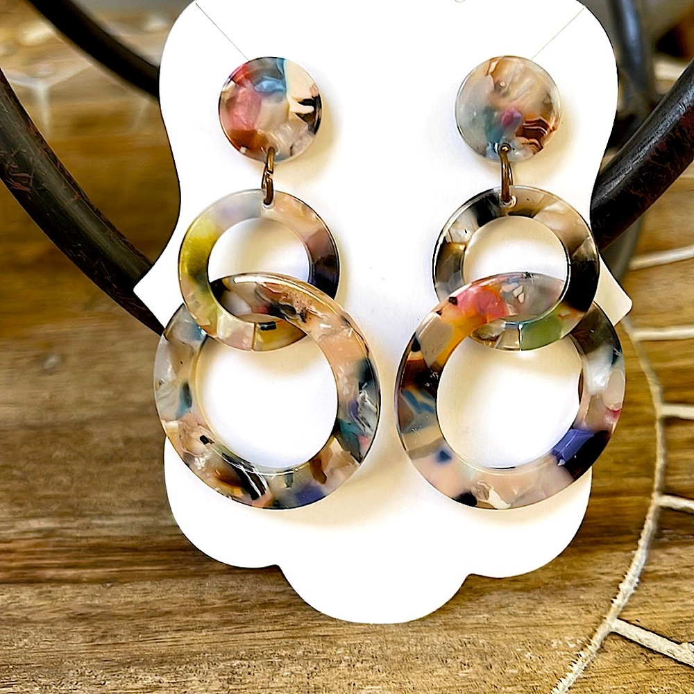 Gorgeous double tier acrylic earrings